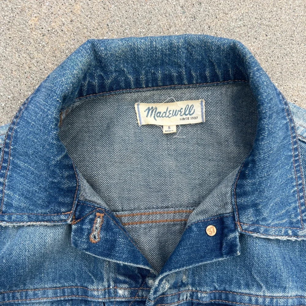 Madewell The Jean Jacket in Pinter Wash Distressed Women Size Small 100% Cotton - Picture 7 of 15